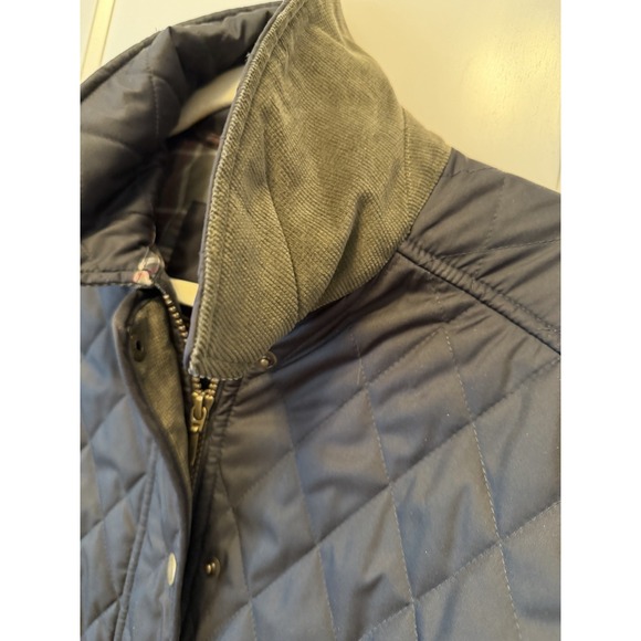 LL Bean Riding Jacket Barn Coat Women's Black Quilted Plaid Lining LARGE EUC - Picture 5 of 9